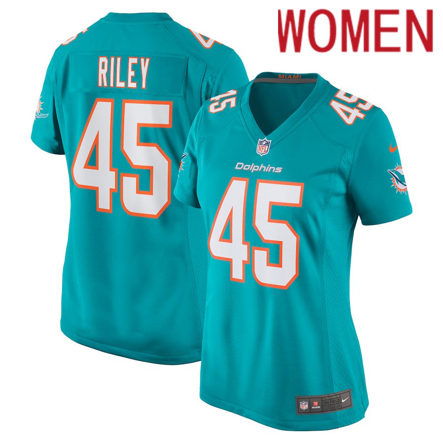Women Miami Dolphins #45 Duke Riley Nike Green Game NFL Jersey->women nfl jersey->Women Jersey